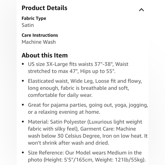 Wide leg, black Satin pants 3X - Picture 9 of 9